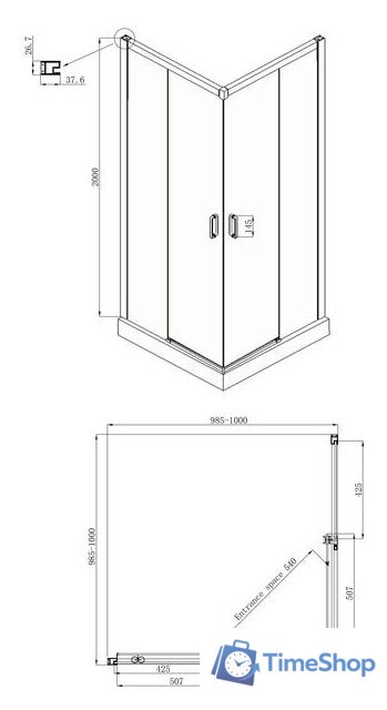 Душевой уголок Ambassador Set 11011105-ST1 - Изображение №5 — Интернет-магазин Time-Shop