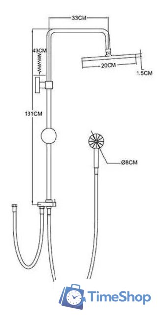 Душевая система  Wisent WP3500BL - Изображение №4 — Интернет-магазин Time-Shop