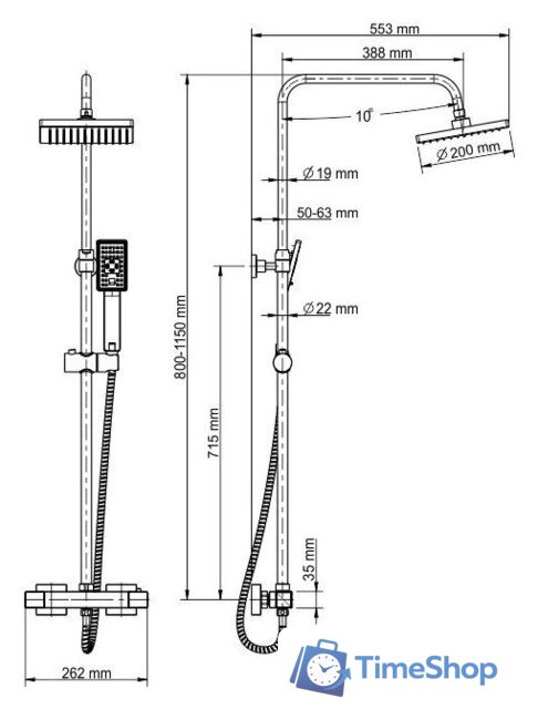 Душевая система  Wasserkraft A15502 Thermo - Изображение №8 — Интернет-магазин Time-Shop