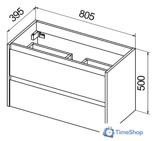  BelBagno Тумба под умывальник Kraft 39-800/390-2C-SO-BO (bianco opaco) - Изображение №3 — Интернет-магазин Time-Shop