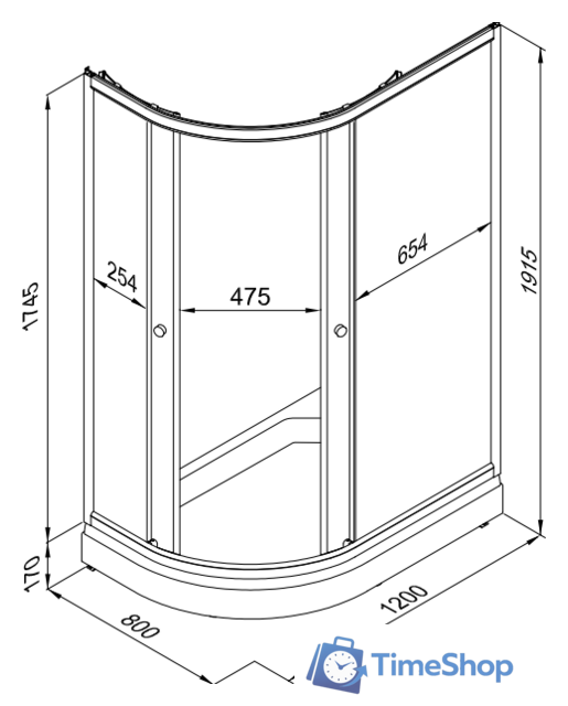 Душевой уголок Triton Коралл А1 120x80 R (мозаика) - Изображение №2 — Интернет-магазин Time-Shop