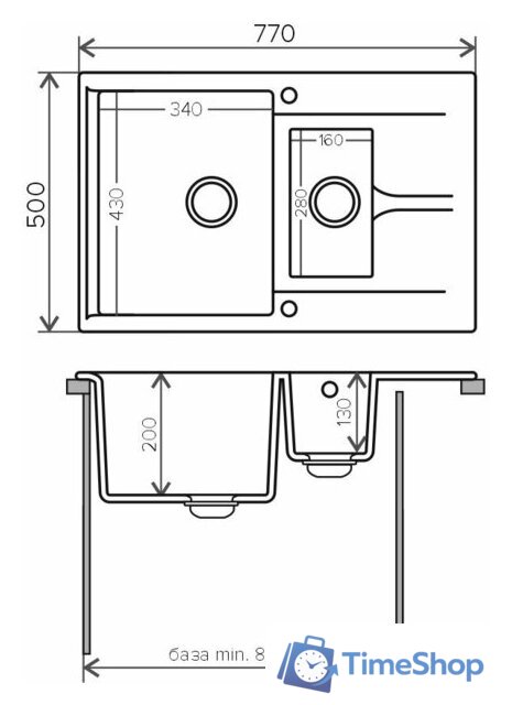 Кухонная мойка Polygran Brig-770 (серый 14) - Изображение №2 — Интернет-магазин Time-Shop