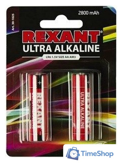 Батарейка Rexant AA/LR6 2шт 30-1025 - Изображение №1 — Интернет-магазин Time-Shop