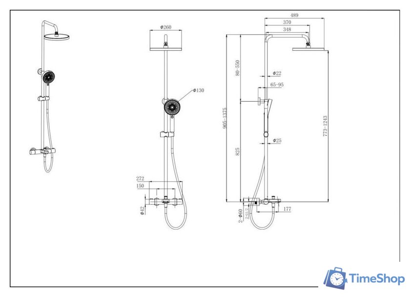 Душевая система  Aquatek AQ2043CR - Изображение №7 — Интернет-магазин Time-Shop