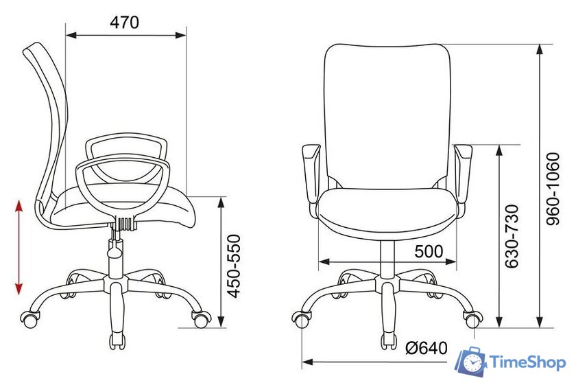 Офисное кресло Бюрократ CH-599AXSL/32G/TW-11 (черный/серый) - Изображение №5 — Интернет-магазин Time-Shop