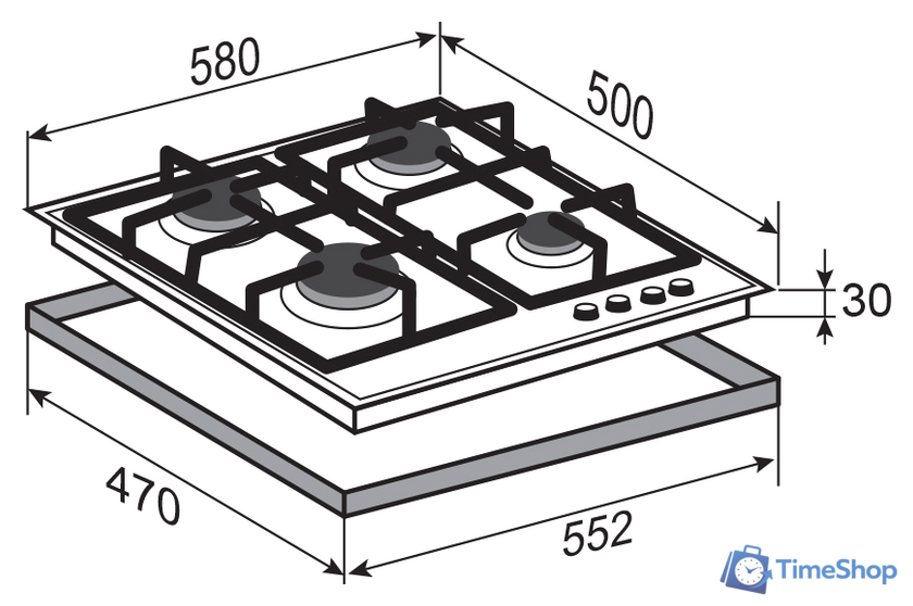 Варочная панель Zigmund & Shtain G 12.6 X - Изображение №3 — Интернет-магазин Time-Shop
