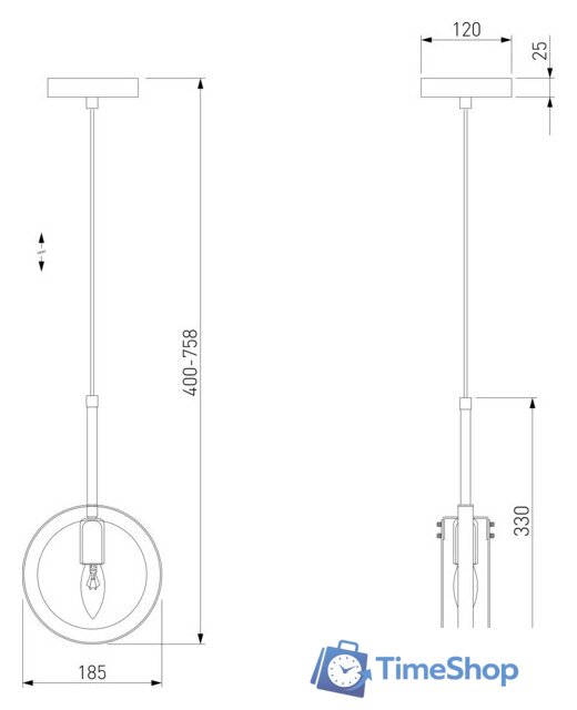 Подвесная люстра Евросвет 50121/1 (черный) - Изображение №5 — Интернет-магазин Time-Shop