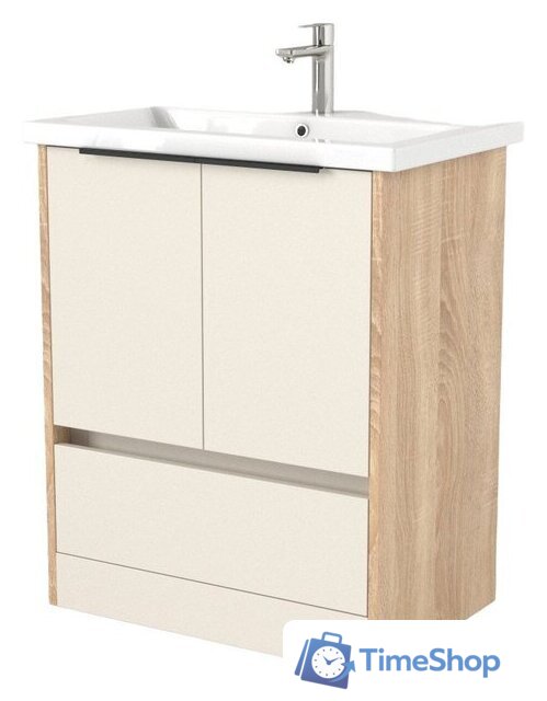  Дабер Тумба под умывальник 017 Cersanit Como 70 Т17.7С.0.18Ч (бежевый/дуб бардолино/ручка черная) - Изображение №1 — Интернет-магазин Time-Shop