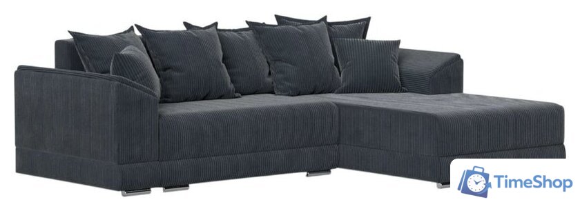 Угловой диван Лига диванов NordWood правый угол (велюр, Cilium Grafit, серый) - Изображение №1 — Интернет-магазин Time-Shop