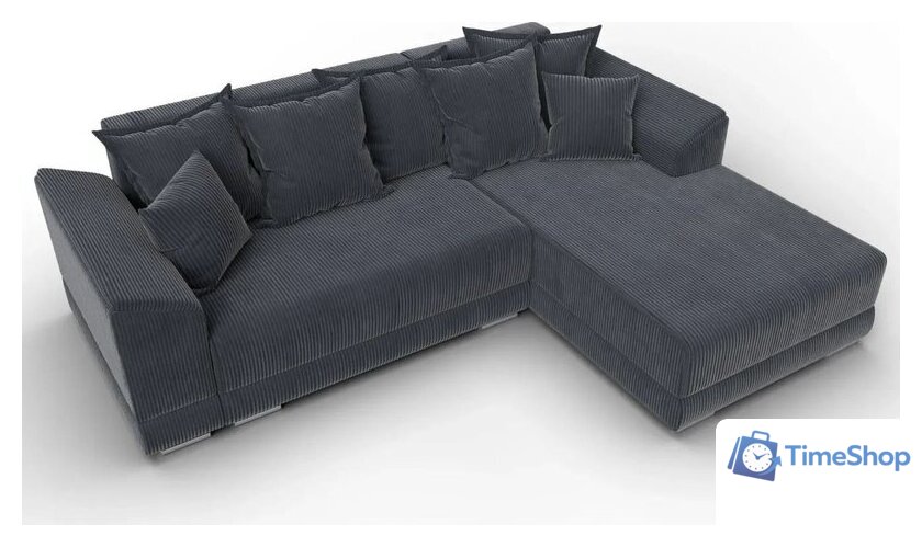 Угловой диван Лига диванов NordWood правый угол (велюр, Cilium Grafit, серый) - Изображение №4 — Интернет-магазин Time-Shop