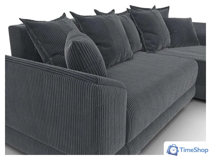 Угловой диван Лига диванов NordWood правый угол (велюр, Cilium Grafit, серый) - Изображение №7 — Интернет-магазин Time-Shop