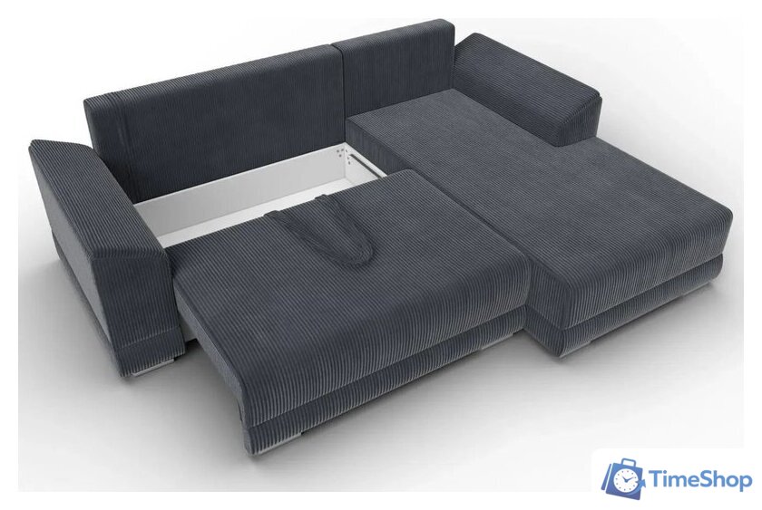 Угловой диван Лига диванов NordWood правый угол (велюр, Cilium Grafit, серый) - Изображение №6 — Интернет-магазин Time-Shop