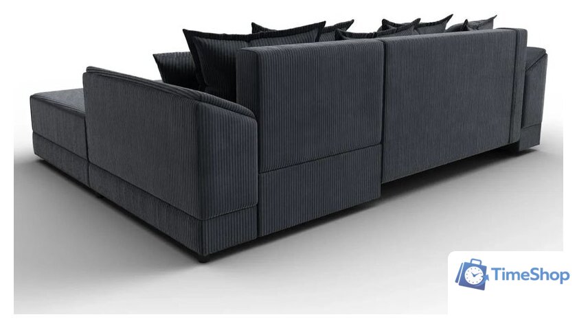 Угловой диван Лига диванов NordWood правый угол (велюр, Cilium Grafit, серый) - Изображение №5 — Интернет-магазин Time-Shop