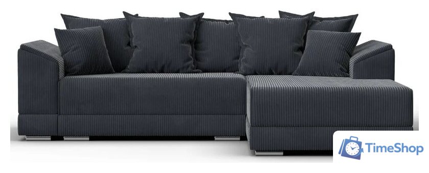 Угловой диван Лига диванов NordWood правый угол (велюр, Cilium Grafit, серый) - Изображение №2 — Интернет-магазин Time-Shop