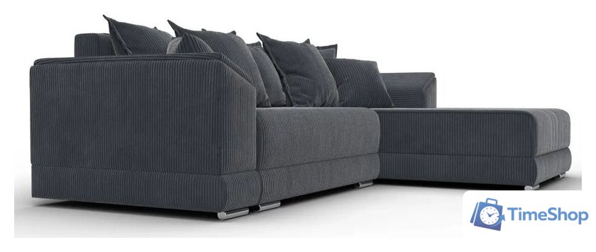 Угловой диван Лига диванов NordWood правый угол (велюр, Cilium Grafit, серый) - Изображение №3 — Интернет-магазин Time-Shop