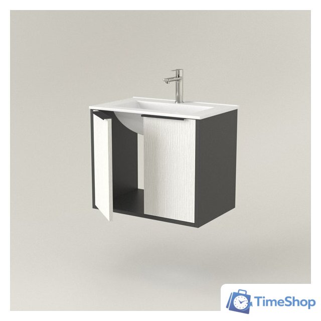  Дабер Тумба под умывальник 018 WeltWasser Deilbach 7517-60 Т18.6W.0.20Ч (белый древесный/серый/ручка черная) - Изображение №2 — Интернет-магазин Time-Shop