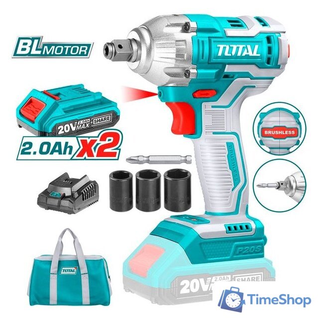 Гайковерт Total TIWLI20208 (с 2-мя АКБ, сумка) - Изображение №1 — Интернет-магазин Time-Shop