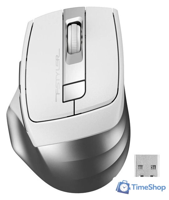 Мышь A4Tech Fstyler FG35S (белый/серебристый) - Изображение №2 — Интернет-магазин Time-Shop