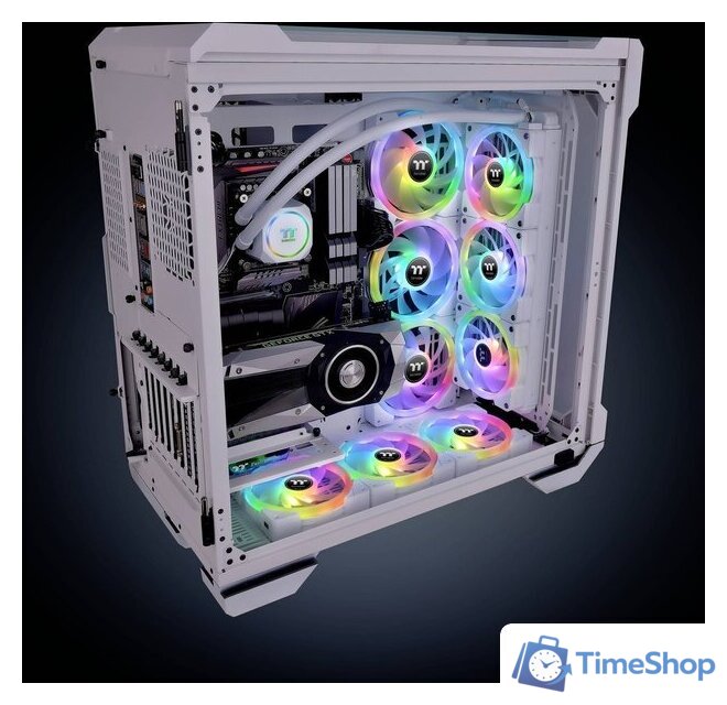 Комплект вентиляторов для корпуса с контроллером Thermaltake SWAFAN EX12 RGB White TT Premium Edition CL-F161-PL12SW-A - Изображение №7 — Интернет-магазин Time-Shop