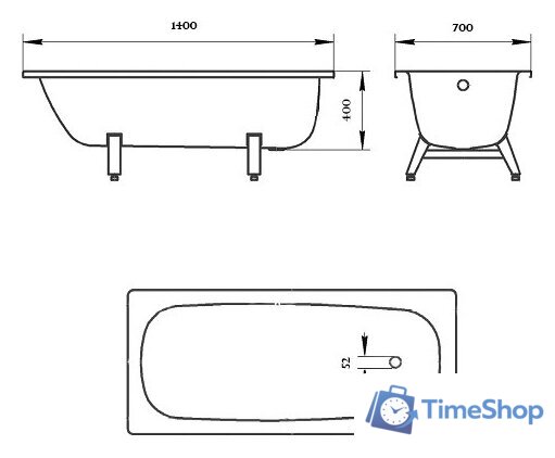 Ванна Donna Vanna Белая орхидея 150x70 (с ножками) - Изображение №4 — Интернет-магазин Time-Shop