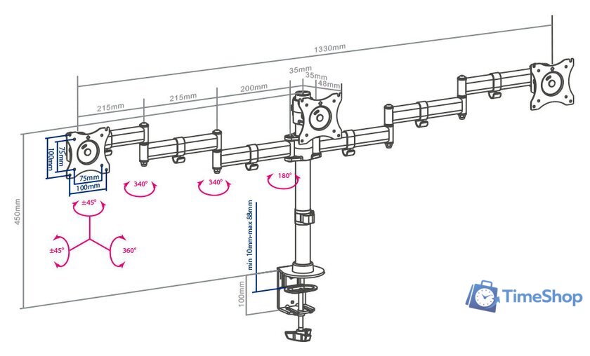 Кронштейн для монитора Arm Media LCD-T15 - Изображение №2 — Интернет-магазин Time-Shop