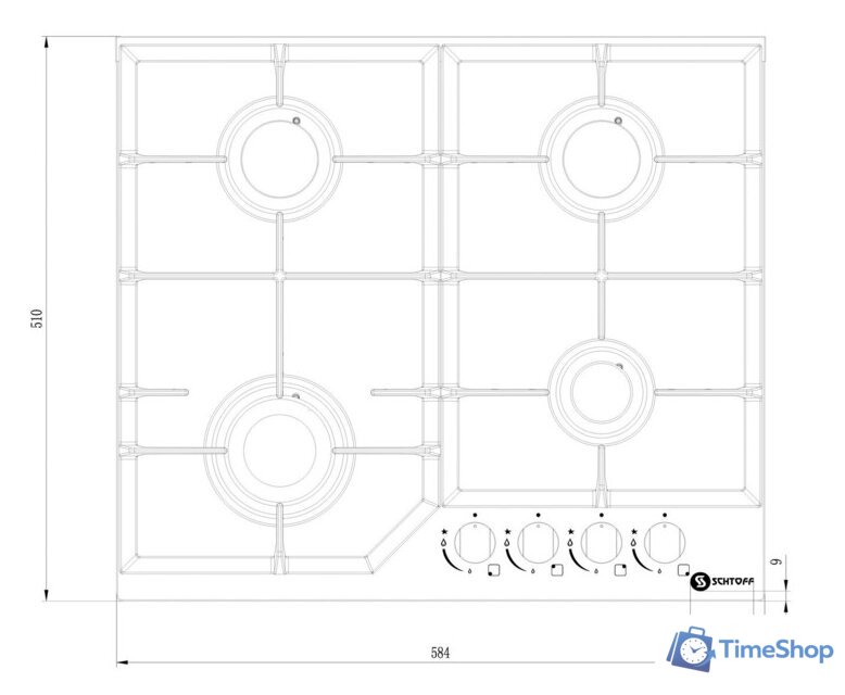 Варочная панель Schtoff H6034C16IS Black - Изображение №2 — Интернет-магазин Time-Shop