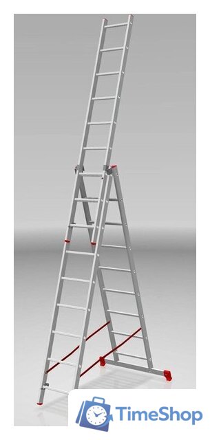 Лестница-стремянка Новая высота NV 223 алюминиевая трёхсекционная 3x9 ступеней - Изображение №3 — Интернет-магазин Time-Shop