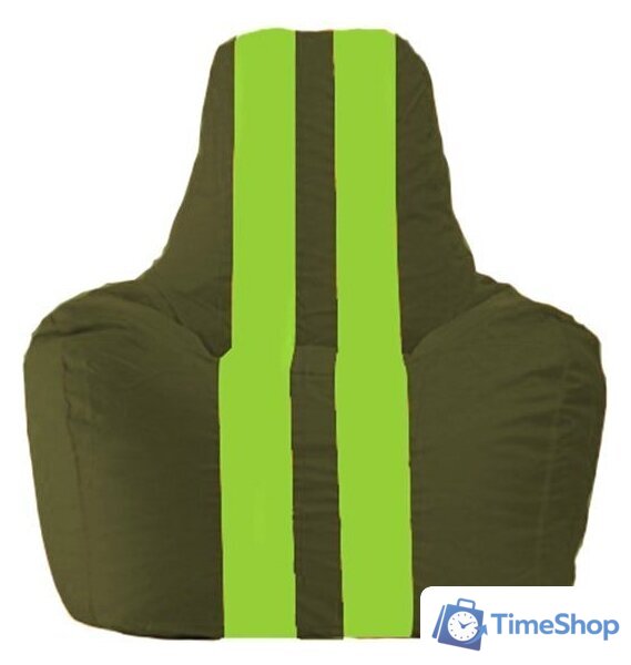 Кресло-мешок Flagman Спортинг С1.1-55 (тёмно-оливковый/салатовый) - Изображение №1 — Интернет-магазин Time-Shop