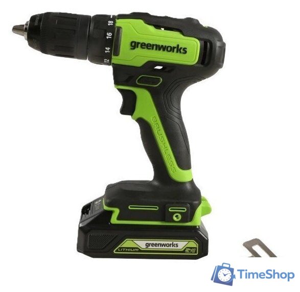 Дрель-шуруповерт Greenworks GD24DD35K2 3704007CUC (с 2-мя АКБ) - Изображение №2 — Интернет-магазин Time-Shop