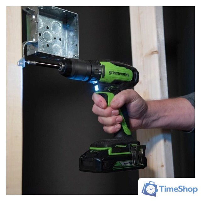 Дрель-шуруповерт Greenworks GD24DD35K2 3704007CUC (с 2-мя АКБ) - Изображение №6 — Интернет-магазин Time-Shop