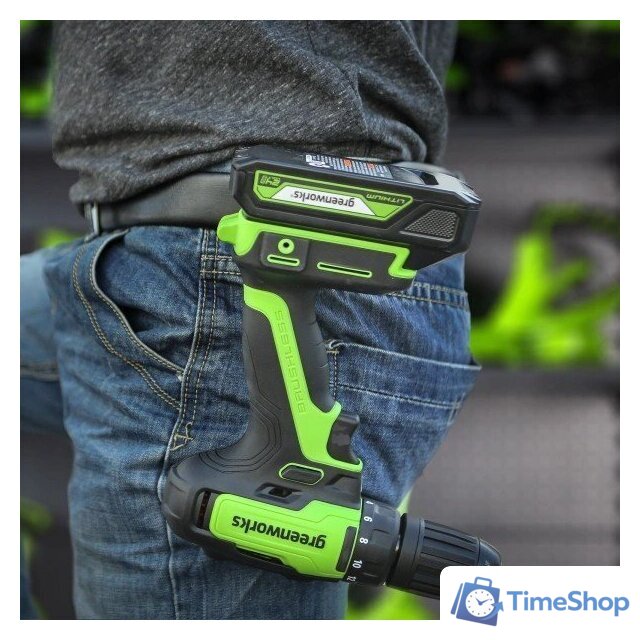 Дрель-шуруповерт Greenworks GD24DD35K2 3704007CUC (с 2-мя АКБ) - Изображение №7 — Интернет-магазин Time-Shop