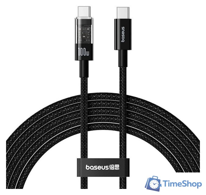 Кабель Baseus Gem Fast-Charging Data Cable 100W USB Type-C - USB Type-C (1 м, черный) - Изображение №1 — Интернет-магазин Time-Shop