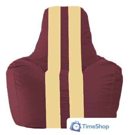 Кресло-мешок Flagman Спортинг С1.1-304 (бордовый/светло-бежевый) - Изображение №1 — Интернет-магазин Time-Shop