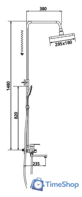 Душевая система  Shevanik S8136H - Изображение №2 — Интернет-магазин Time-Shop