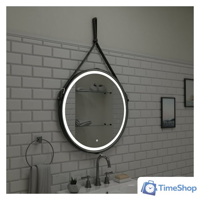  Континент Зеркало Millenium Black Led D 50 (натуральная кожа, черный) - Изображение №14 — Интернет-магазин Time-Shop