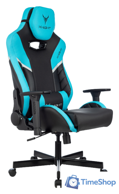 Игровое (геймерское) кресло Knight Thunder 5X (черный/голубой) - Изображение №1 — Интернет-магазин Time-Shop