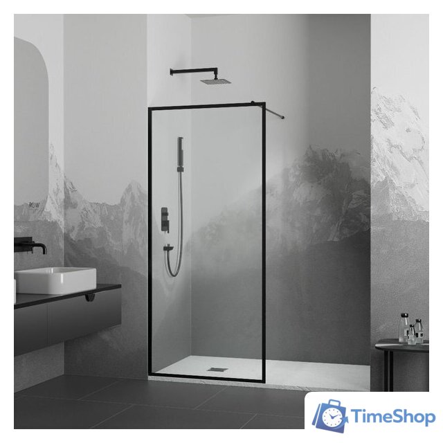 Душевая стенка RGW WA-012-B 35101290-84 90 (черный/прозрачное стекло) - Изображение №1 — Интернет-магазин Time-Shop
