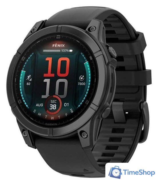 Умные часы Garmin Fenix E 47мм (серая сталь, черный силиконовый ремешок) - Изображение №1 — Интернет-магазин Time-Shop
