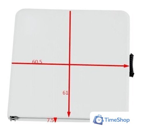 Стол Calviano Складной, прямоугольный 122x60.5 см (белый) - Изображение №9 — Интернет-магазин Time-Shop