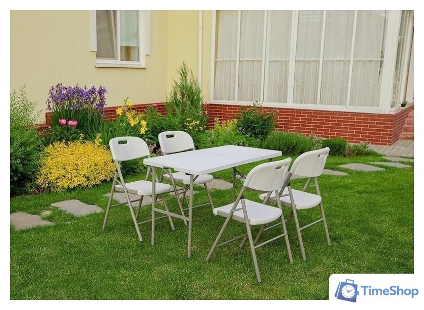 Стол Calviano Складной, прямоугольный 122x60.5 см (белый) - Изображение №3 — Интернет-магазин Time-Shop
