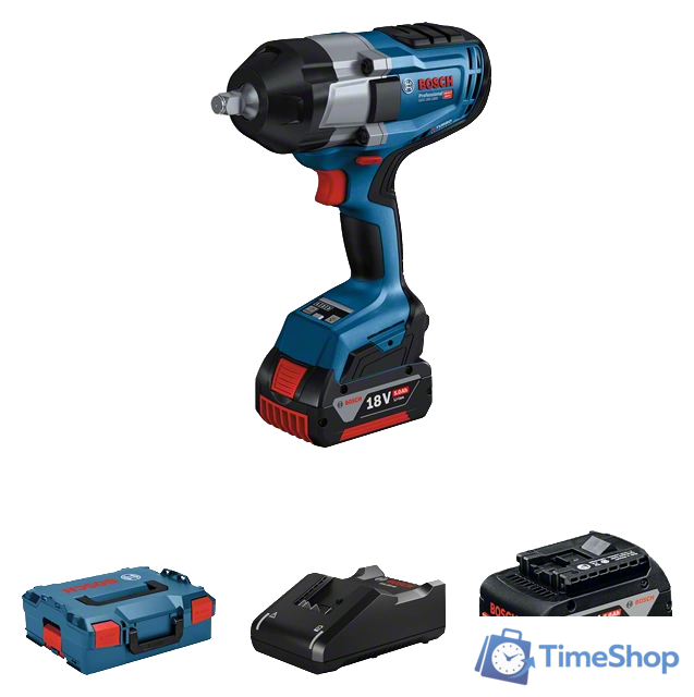 Гайковерт Bosch GDS 18V-1000 Professional 06019J8304 (с 2-мя АКБ, кейс) - Изображение №1 — Интернет-магазин Time-Shop