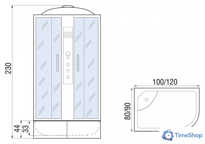 Душевая кабина River Dunay XL 120/80/44 TH R - Изображение №5 — Интернет-магазин Time-Shop