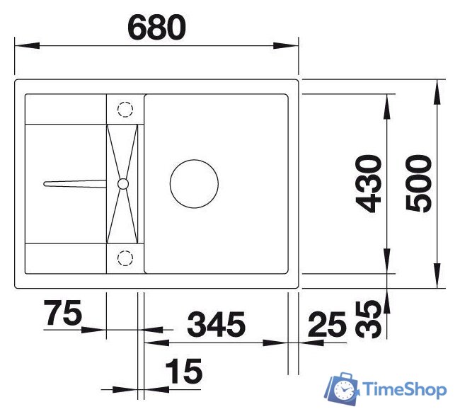 Кухонная мойка Blanco Metra 45 S Compact 525912 (черный) - Изображение №3 — Интернет-магазин Time-Shop