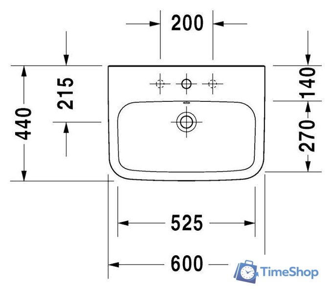 Умывальник Duravit DuraStyle 60x44 (2319600000) - Изображение №1 — Интернет-магазин Time-Shop