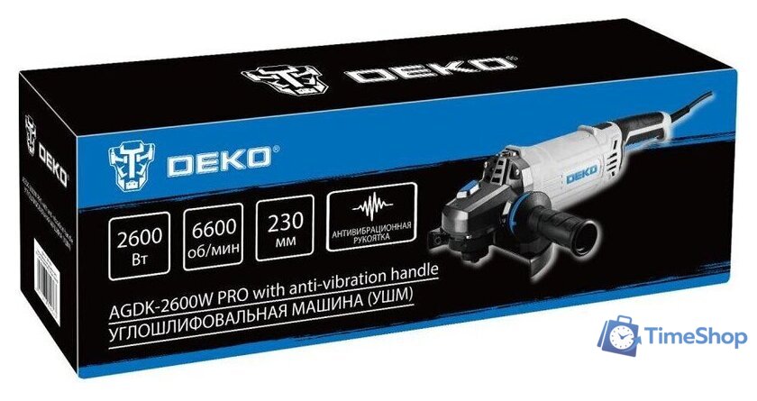 Угловая шлифмашина Deko AGDK-2600W PRO 084-1083 - Изображение №4 — Интернет-магазин Time-Shop