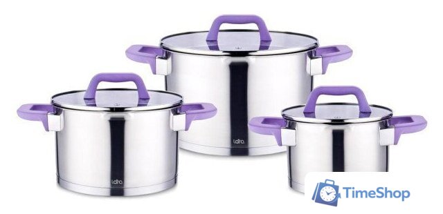Набор кастрюль Lara Лаванда LR02-126 - Изображение №1 — Интернет-магазин Time-Shop