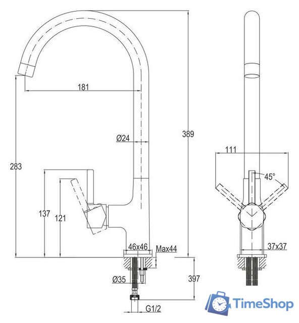 Смеситель Cersanit Elio однорычажный 68261 (черный) - Изображение №13 — Интернет-магазин Time-Shop