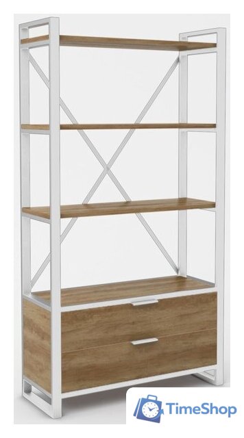 Стеллаж Hype Mebel Стандарт Люкс 50x170 (белый/дуб галифакс олово) - Изображение №1 — Интернет-магазин Time-Shop
