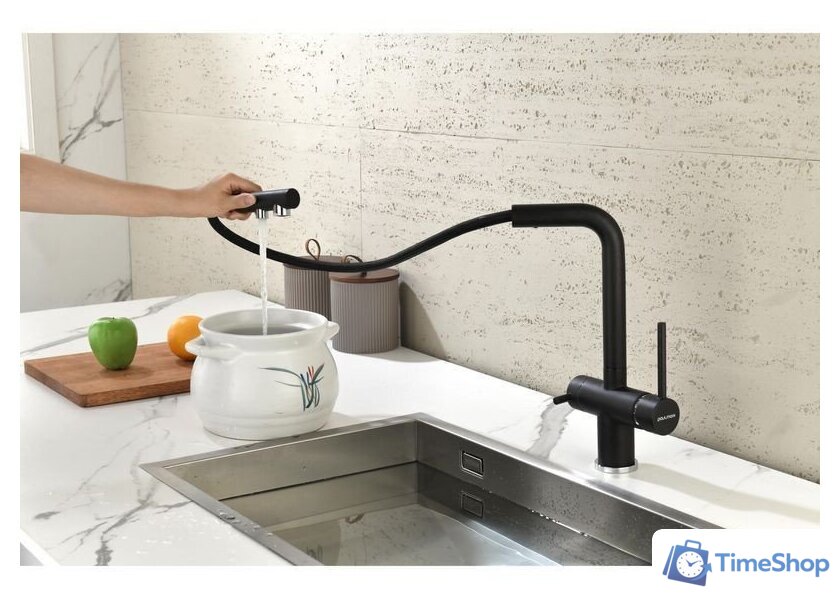 Смеситель Paulmark Serpentine Se213222-418 (черный/черный металлик) - Изображение №3 — Интернет-магазин Time-Shop