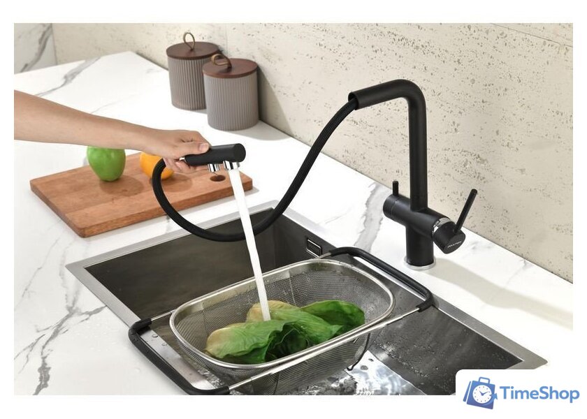 Смеситель Paulmark Serpentine Se213222-418 (черный/черный металлик) - Изображение №4 — Интернет-магазин Time-Shop